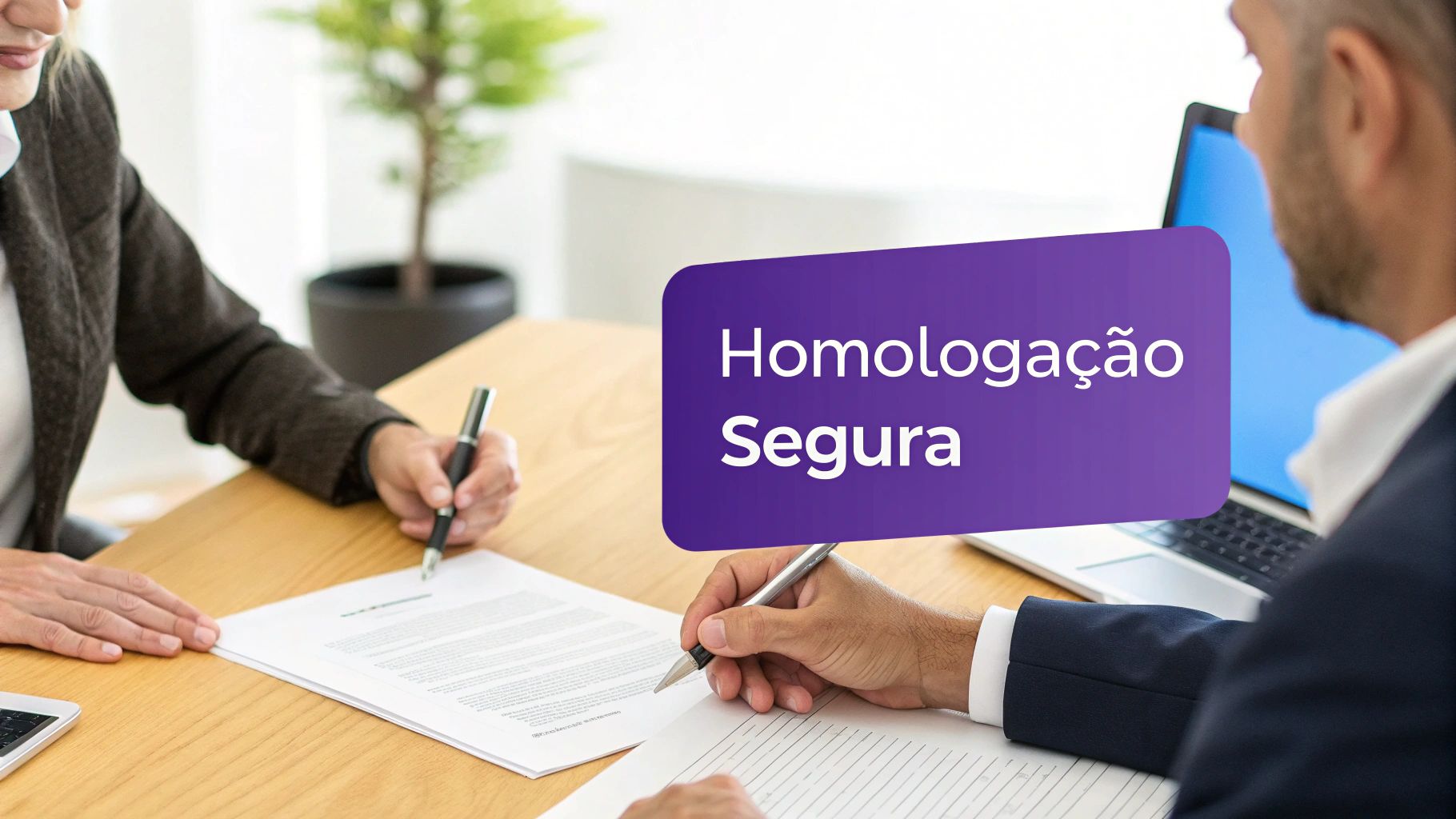 Homologação Rescisão de Contrato de Trabalho: O Guia Completo 2024 1 Pessoa assinando documentos de rescisão de contrato