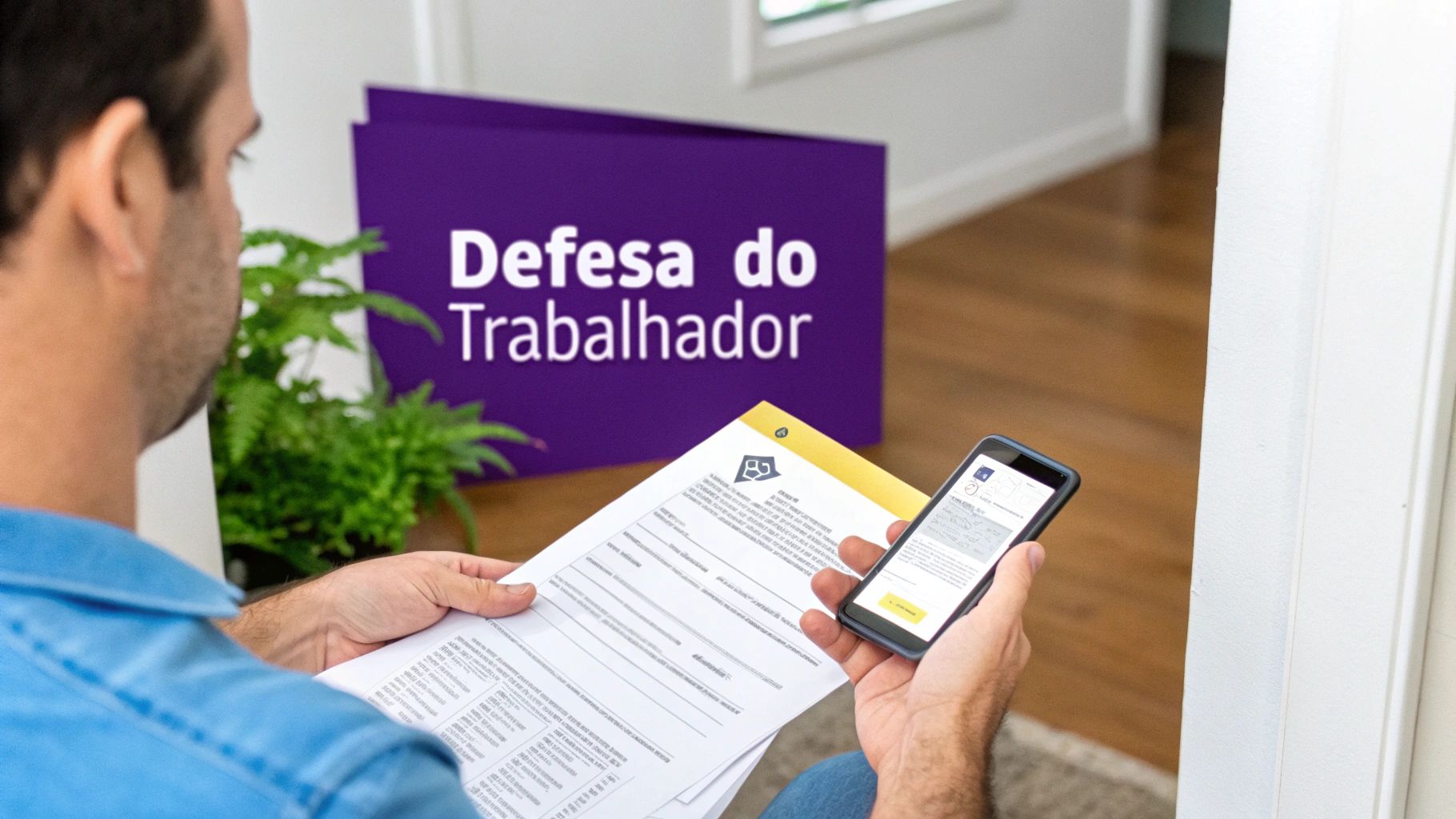 Como Funciona o Abandono de Emprego: Guia Completo da CLT 3 Uma pessoa analisando documentos legais com uma lupa, simbolizando a defesa contra uma acusação.