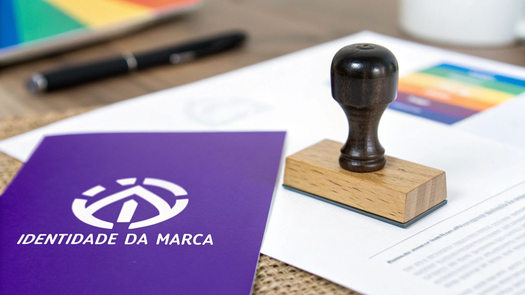 Qual a Diferença Entre Marca e Patente? Guia Completo 2024 2 Uma mão de designer esboçando um logotipo em um tablet, ilustrando o processo criativo de uma marca.