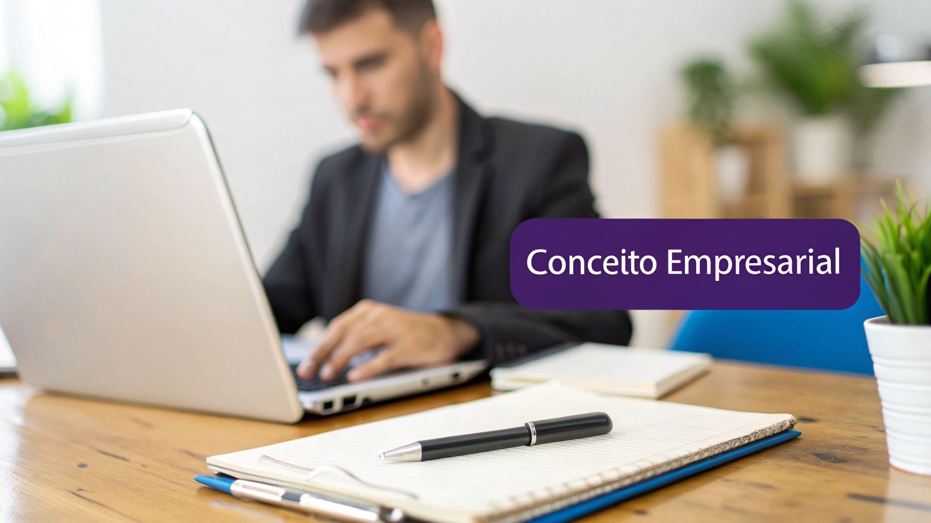 Direito Empresarial Conceito: Guia Essencial Para Seu Negócio 1 Mesa de escritório com documentos legais, um notebook e uma caneta, simbolizando o planejamento e a organização do direito empresarial.