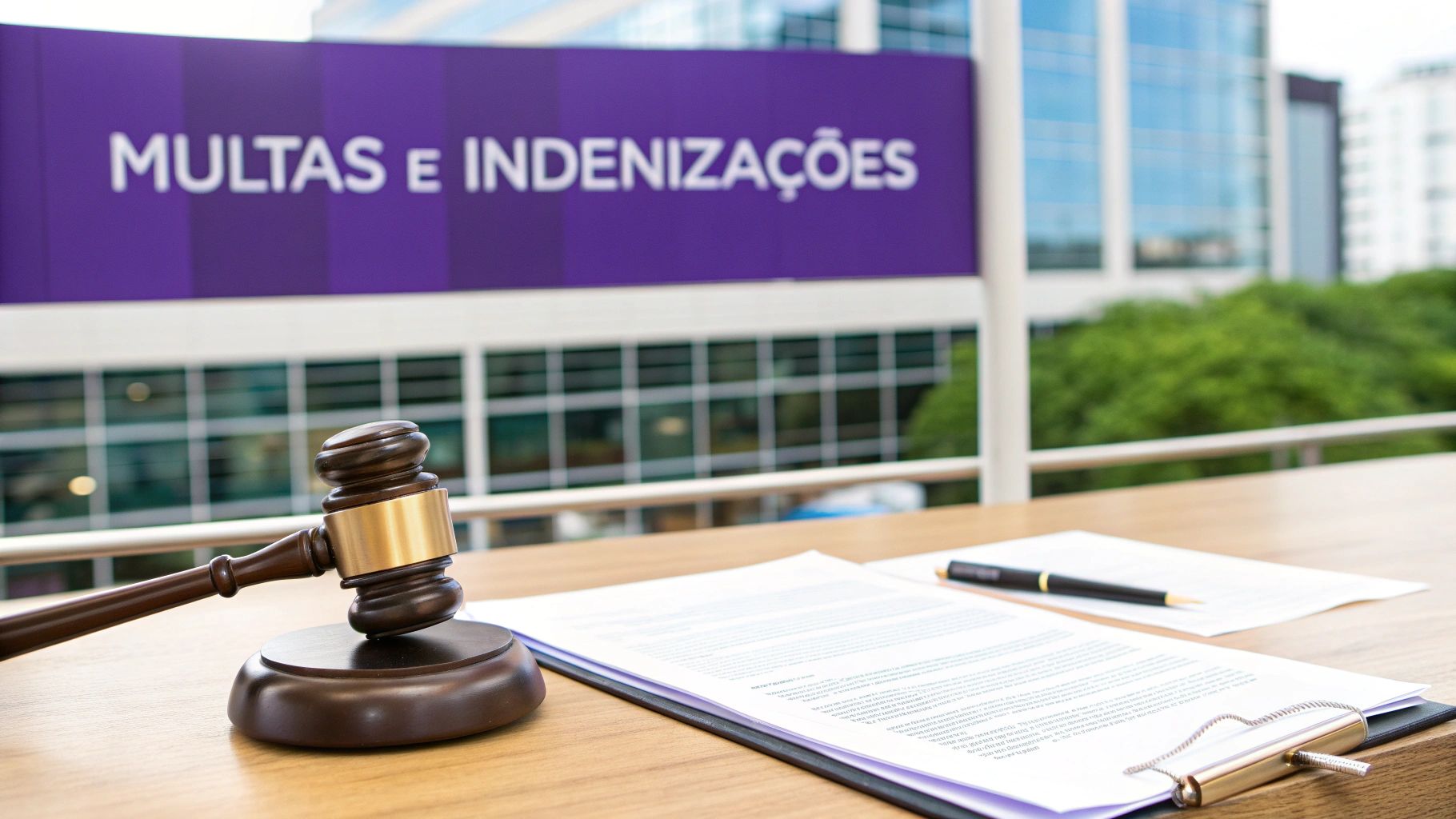 A empresa pode pedir comprovante de gravidez? Guia Completo 2024 3 Imagem mostrando um ambiente corporativo com foco em documentos legais e um aperto de mão, simbolizando as consequências legais e financeiras para empresas.