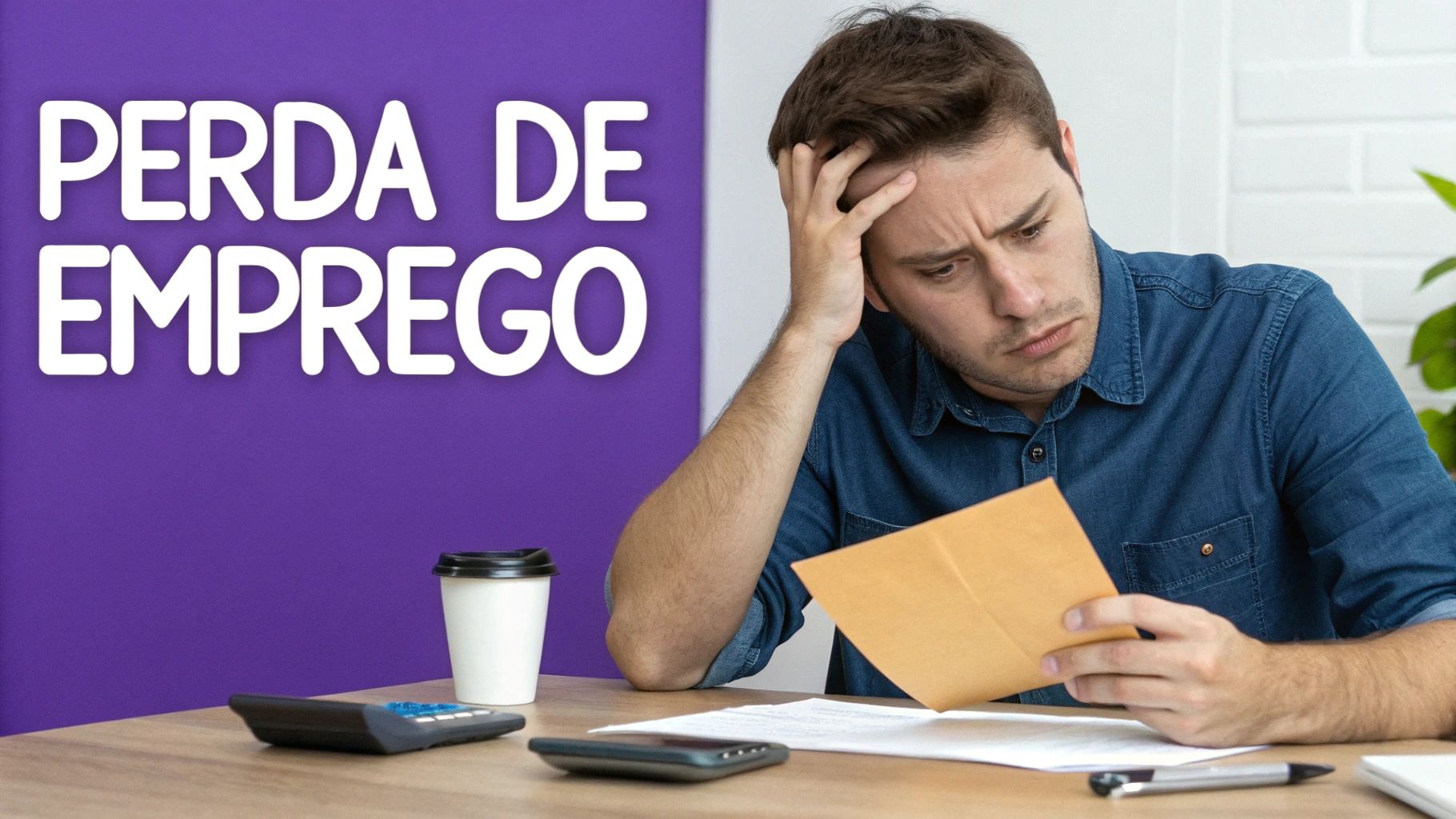 Prazo Para Retorno ao Trabalho Após Auxílio Doença: Guia Completo 2024 3 Homem angustiado lendo uma carta, com a mensagem "PERDA DE EMPREGO" ao lado, representando o desafio do desemprego.