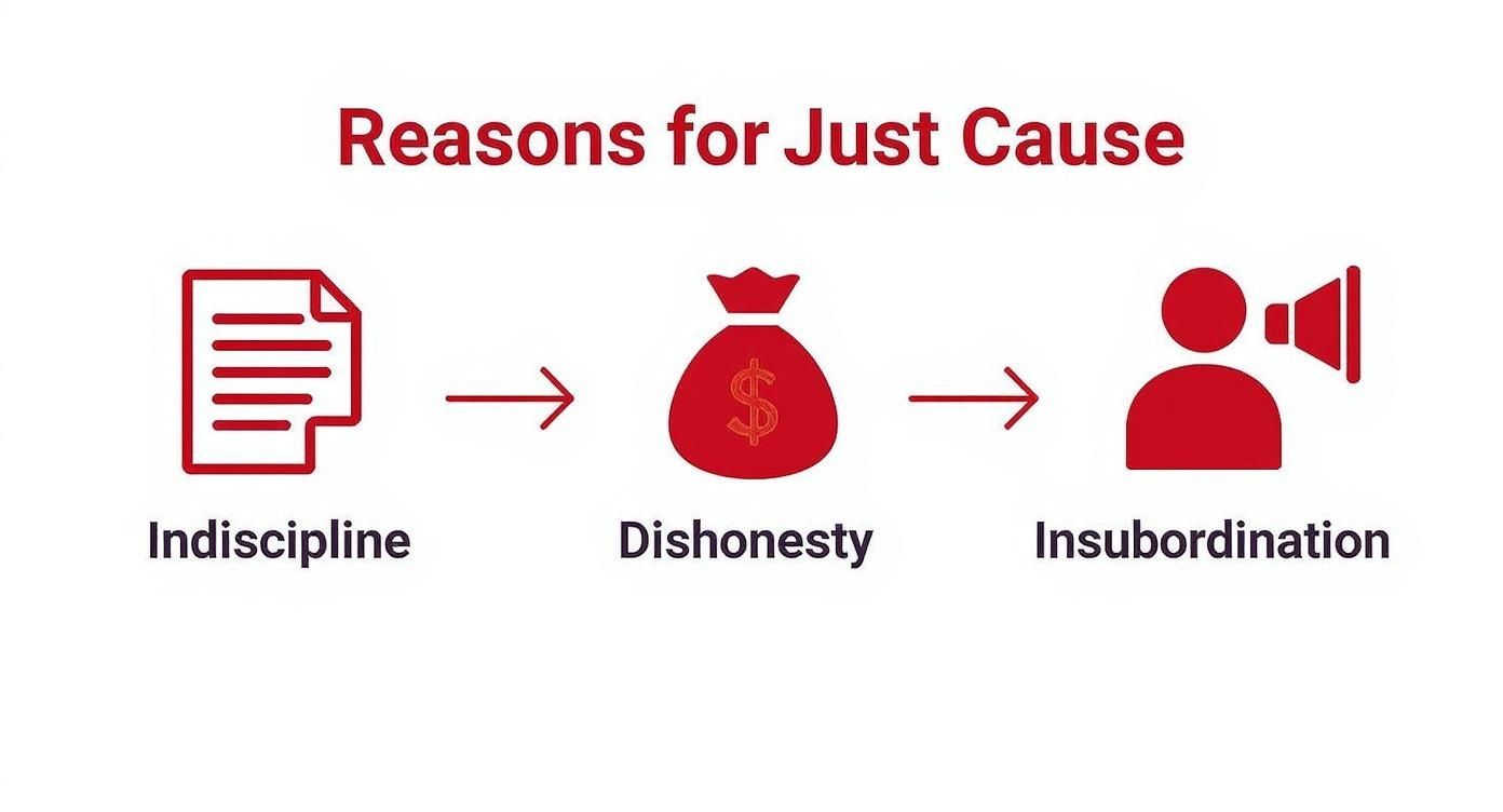 Infográfico sobre como funciona demissão por justa causa