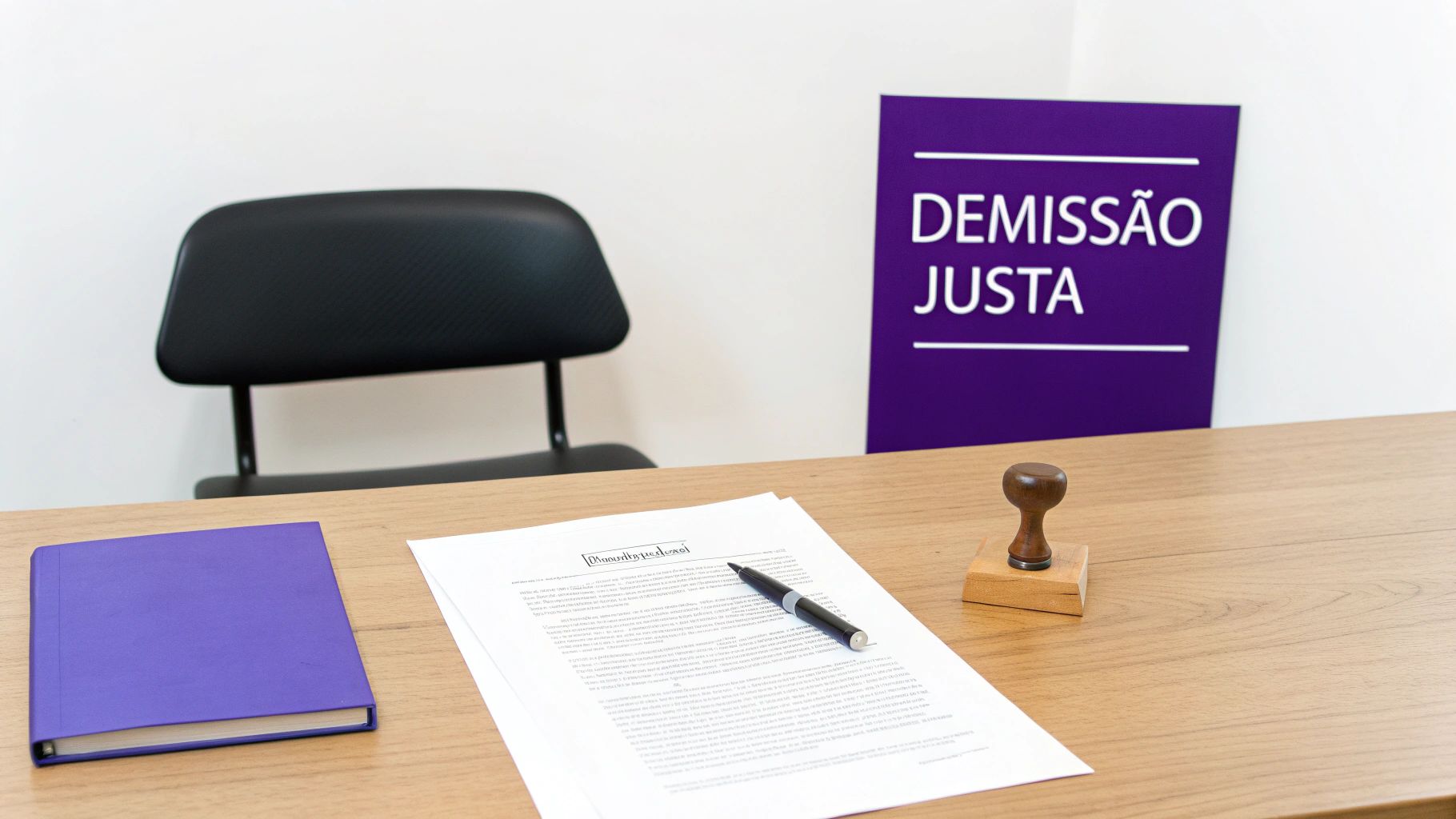 Funcionário sendo notificado de uma demissão por justa causa em uma sala de reunião.