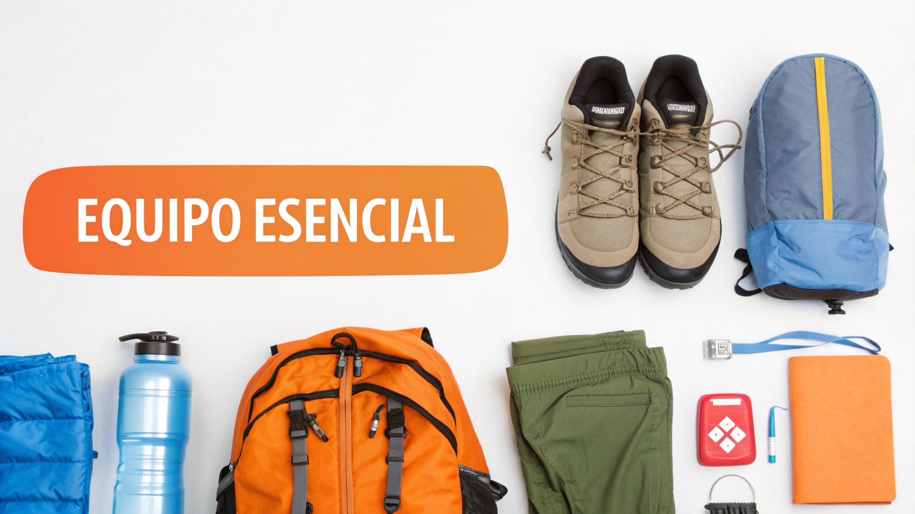 Senderista mirando un mapa con el equipo adecuado