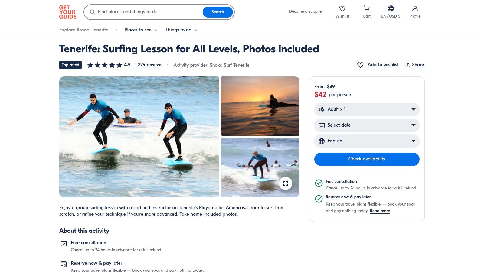 A group getting ready for a surf lesson in Tenerife