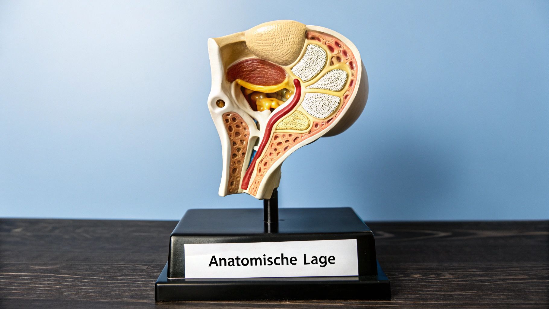 Eine detaillierte Ansicht des Aufbaus der menschlichen Harnblase.