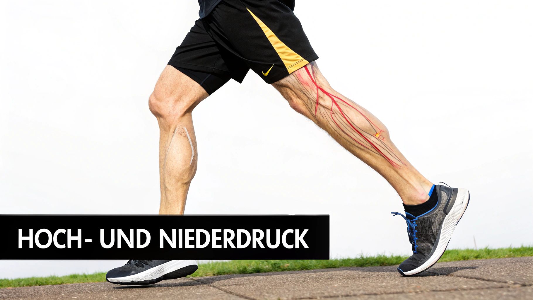 Illustration, die den Unterschied zwischen Venen und Arterien im Blutkreislauf zeigt.