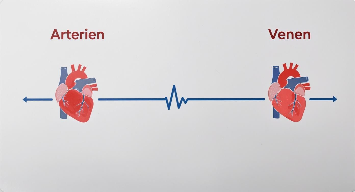 Infographic about unterschied zwischen venen und arterien