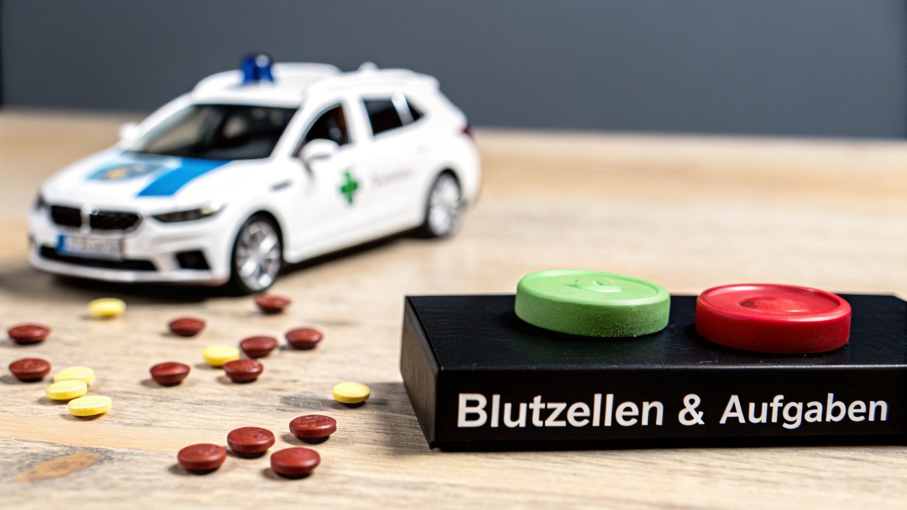 Eine Nahaufnahme von roten und weißen Blutzellen in einem Blutgefäß, die ihre unterschiedlichen Formen und Größen zeigt.