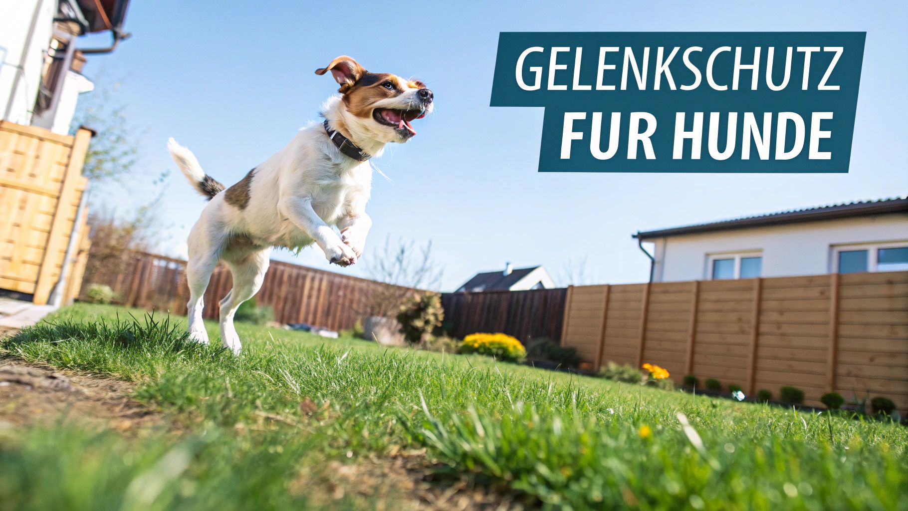 Ein Golden Retriever schaut fürsorglich auf einen kleineren Hund, der auf einem Holzboden liegt