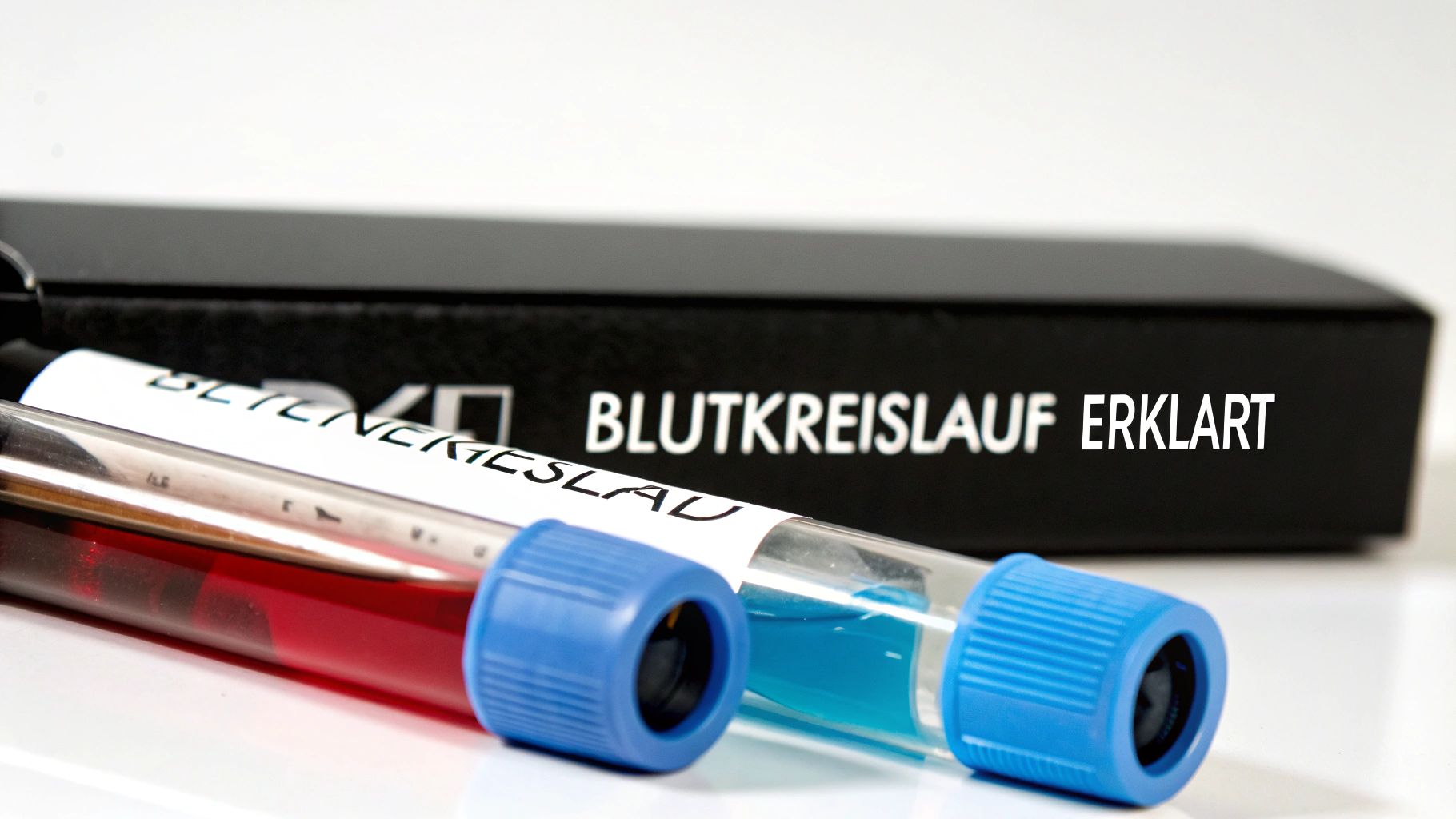 Ein stilisiertes Bild des menschlichen Blutkreislaufs mit Herz und Blutgefäßen