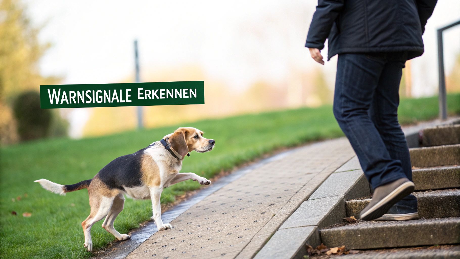 Hund wird am Knie untersucht, um weitere Warnsignale zu prüfen