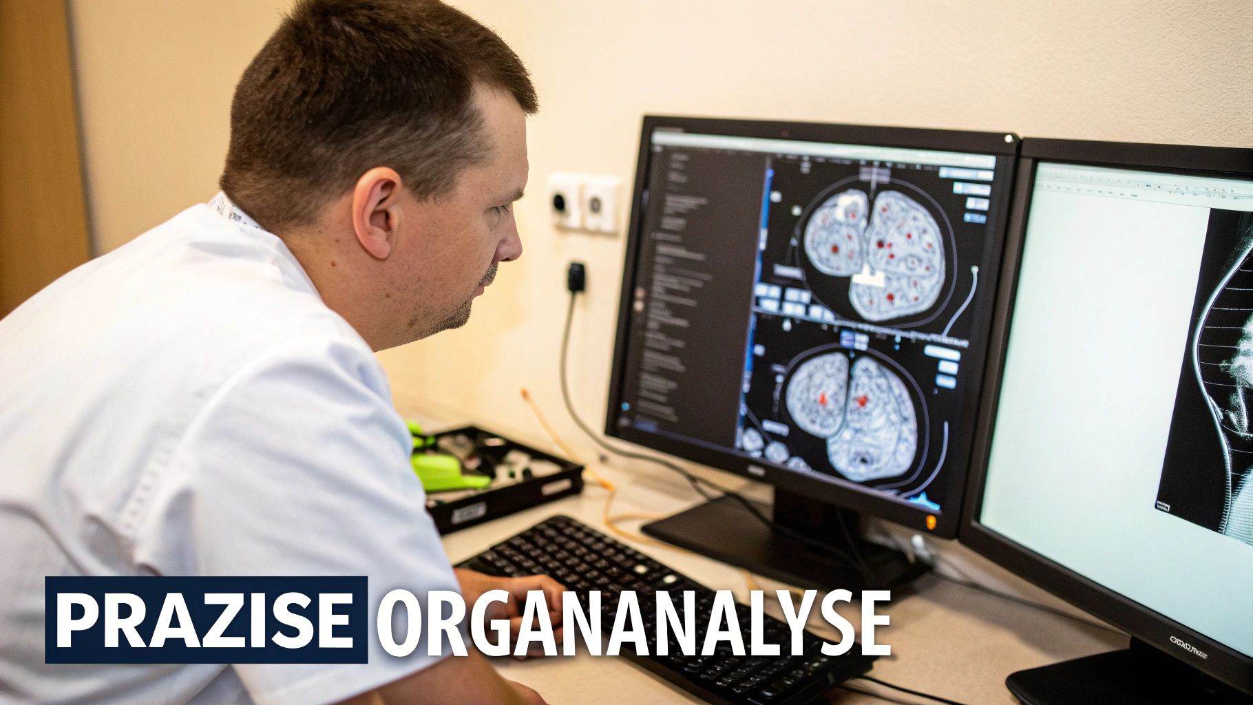 Leber, Milz und Nieren in einer CT-Aufnahme