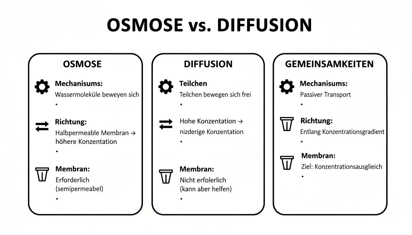 Infographic about unterschied osmose diffusion