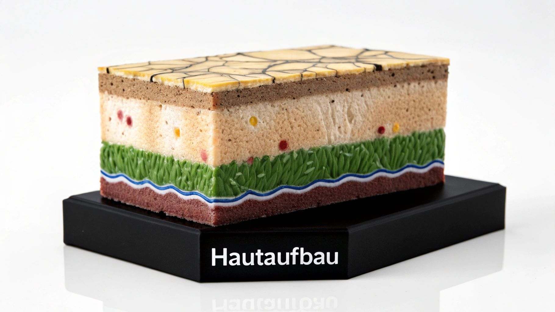 Hautquerschnitt und Beschriftung