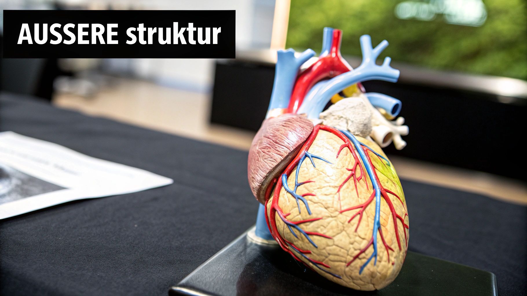 Diagram of the external structure of the heart