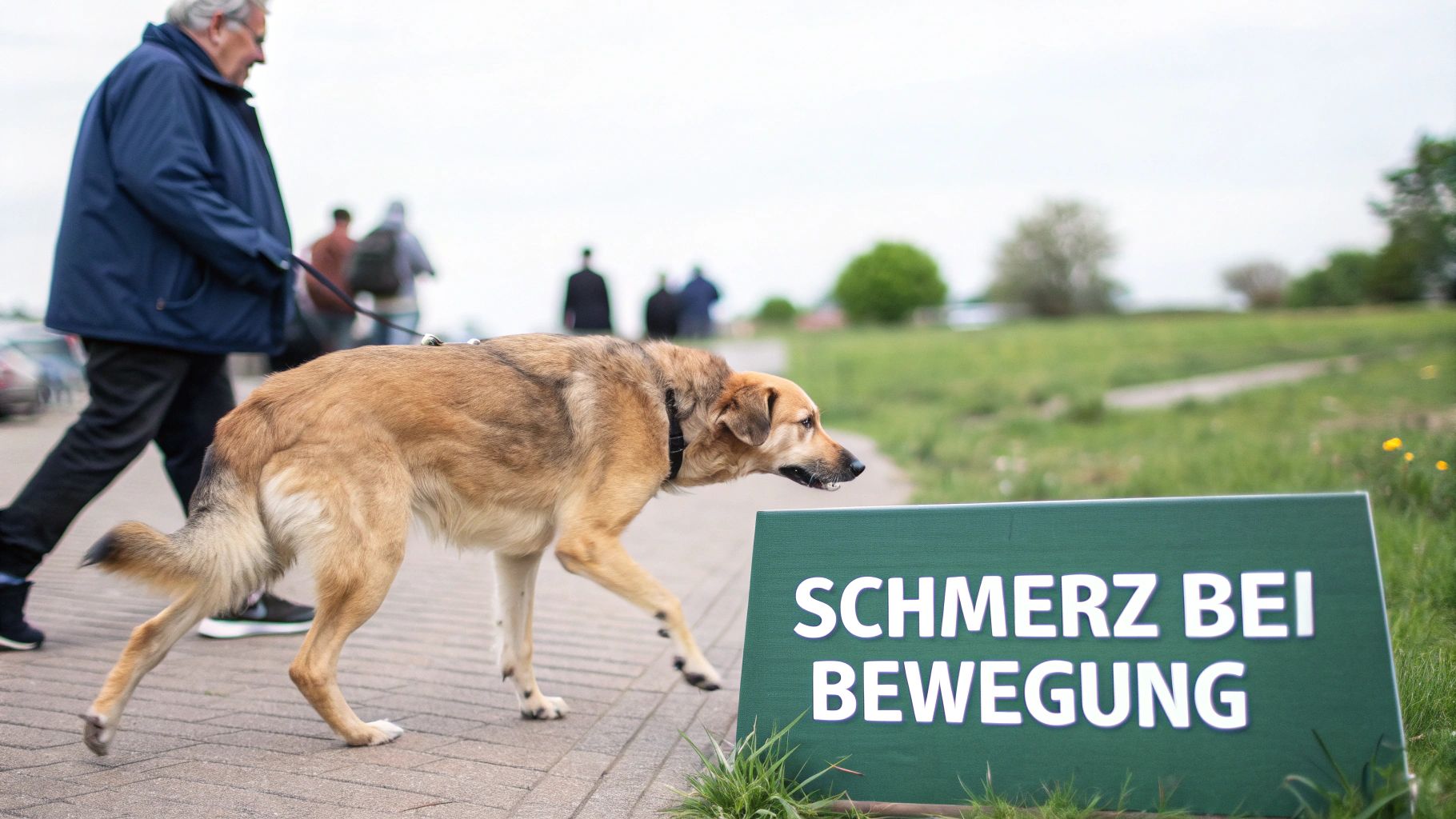 Ein nachdenklicher Hund liegt auf dem Boden und schaut zur Seite