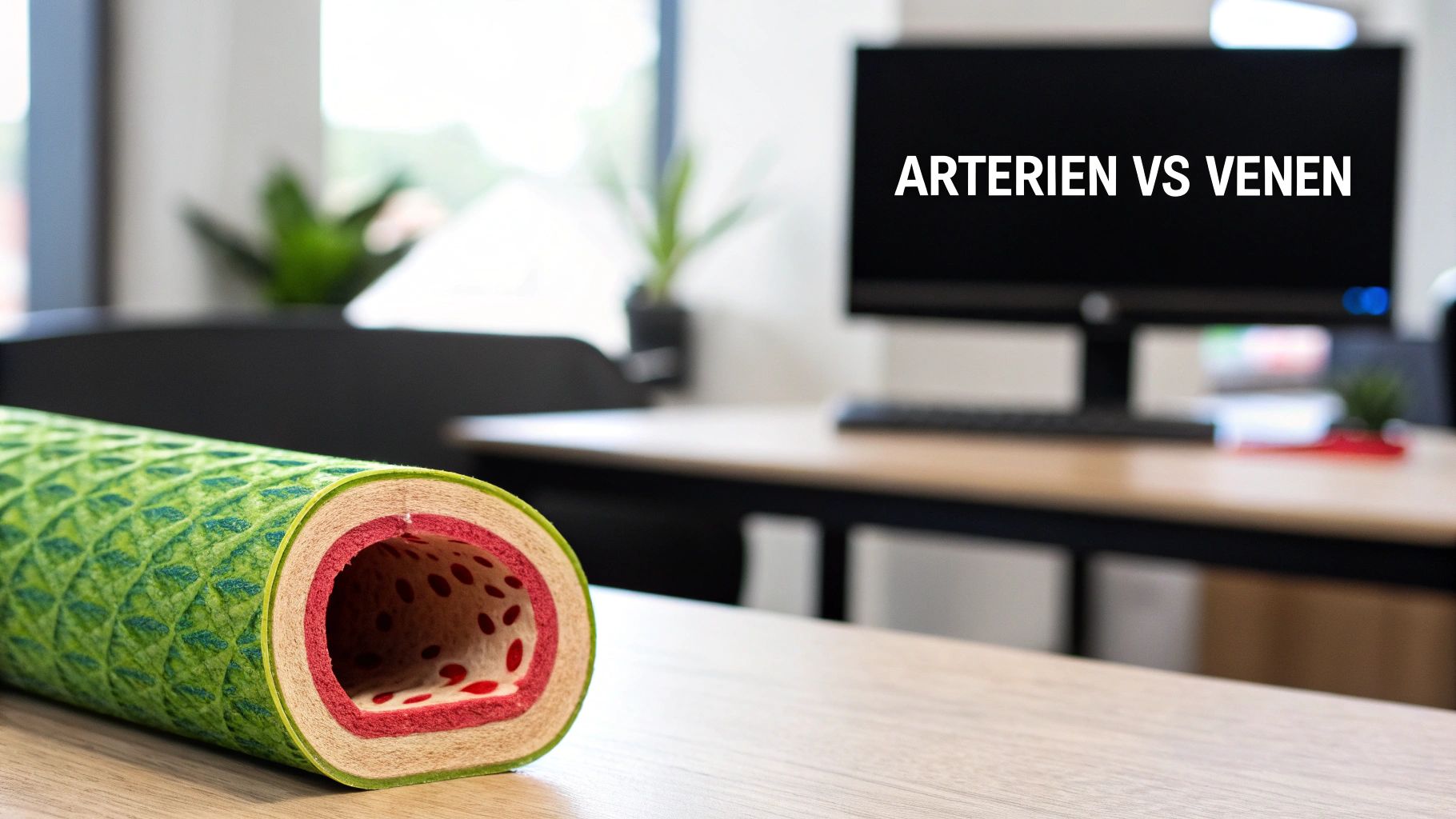 Ein Netzwerk von Blutgefäßen, das die Komplexität des Kreislaufsystems darstellt