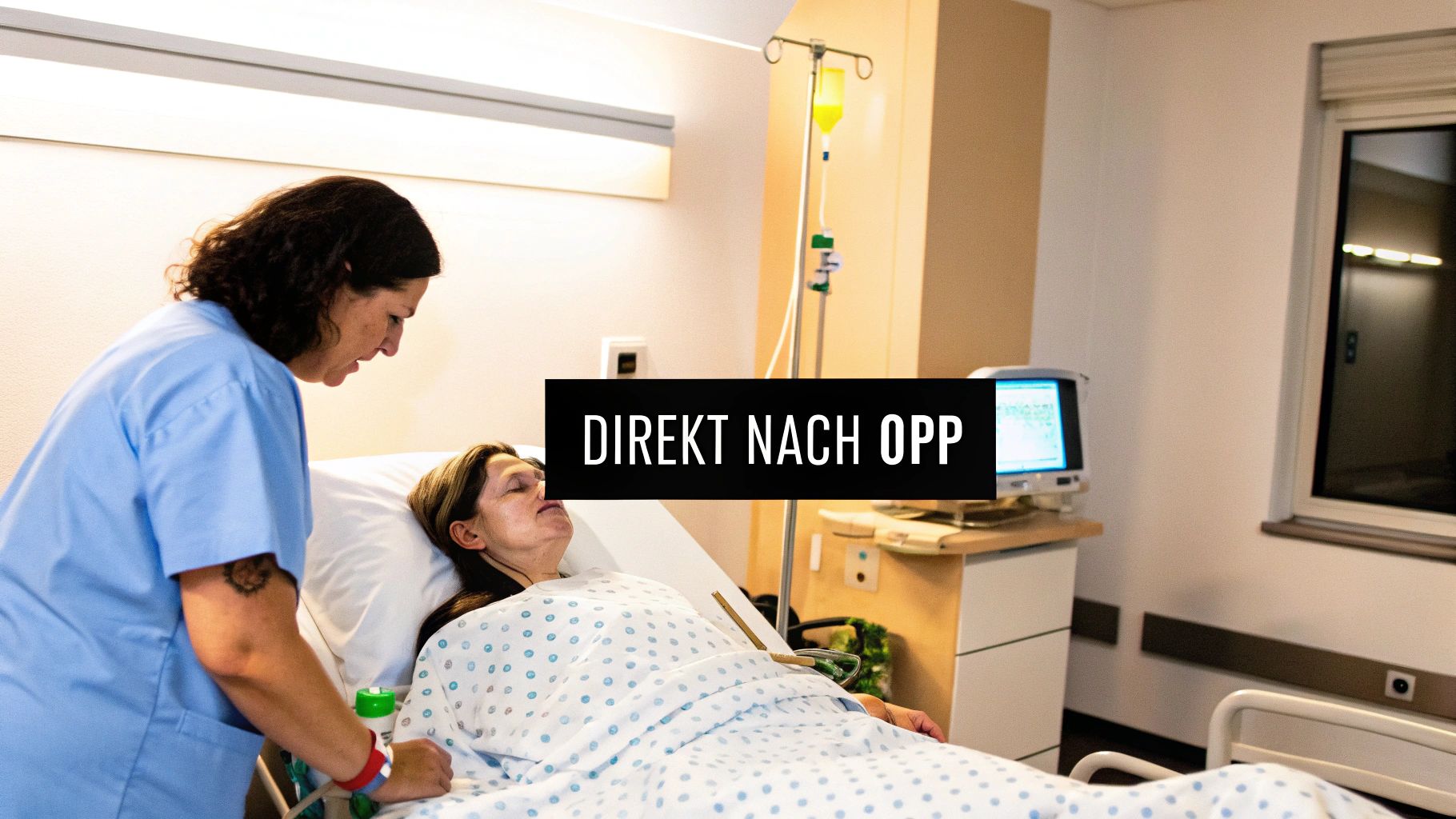 Ein Arzt bespricht mit einem Patienten den Genesungsplan nach einer Operation.