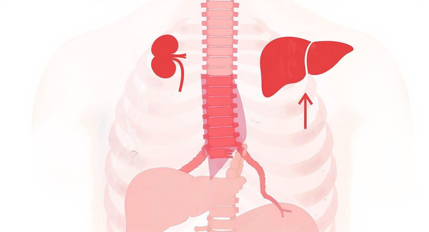 Infographic about wo liegen die nieren im körper