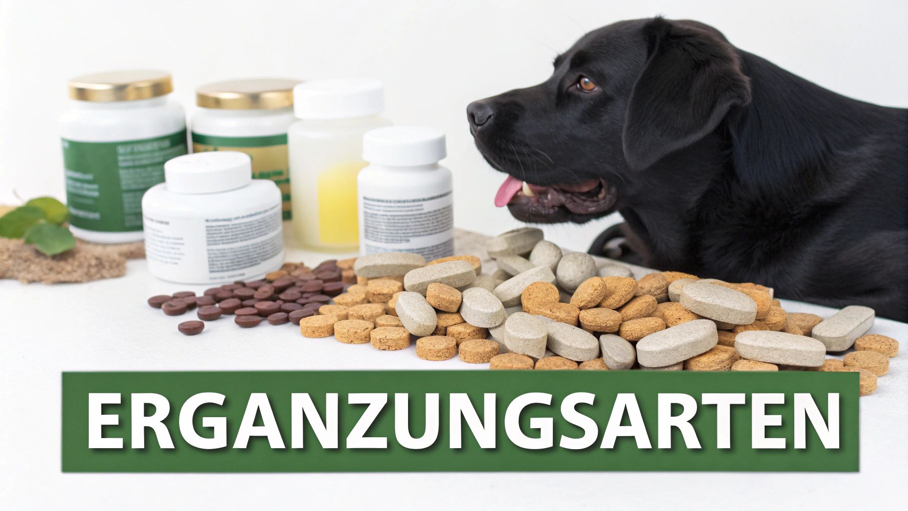 Hund springt freudig über eine Wiese