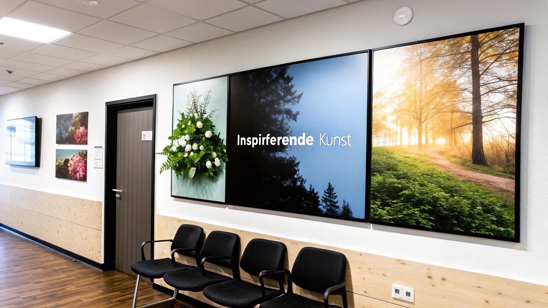 Moderne Kunstinstallationen und Wandbilder