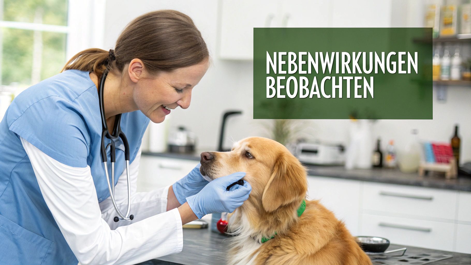 Ein aufmerksamer Hund, der seinem Besitzer tief in die Augen schaut.