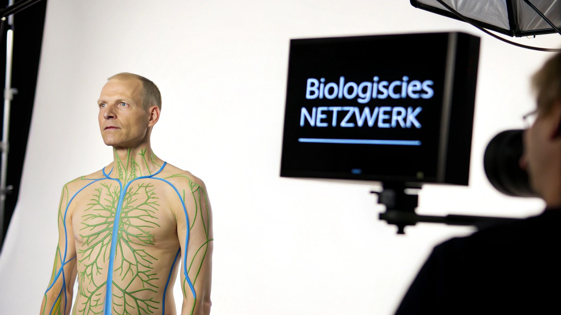 Eine stilisierte, künstlerische Darstellung des menschlichen Nervensystems mit leuchtenden neuronalen Verbindungen.