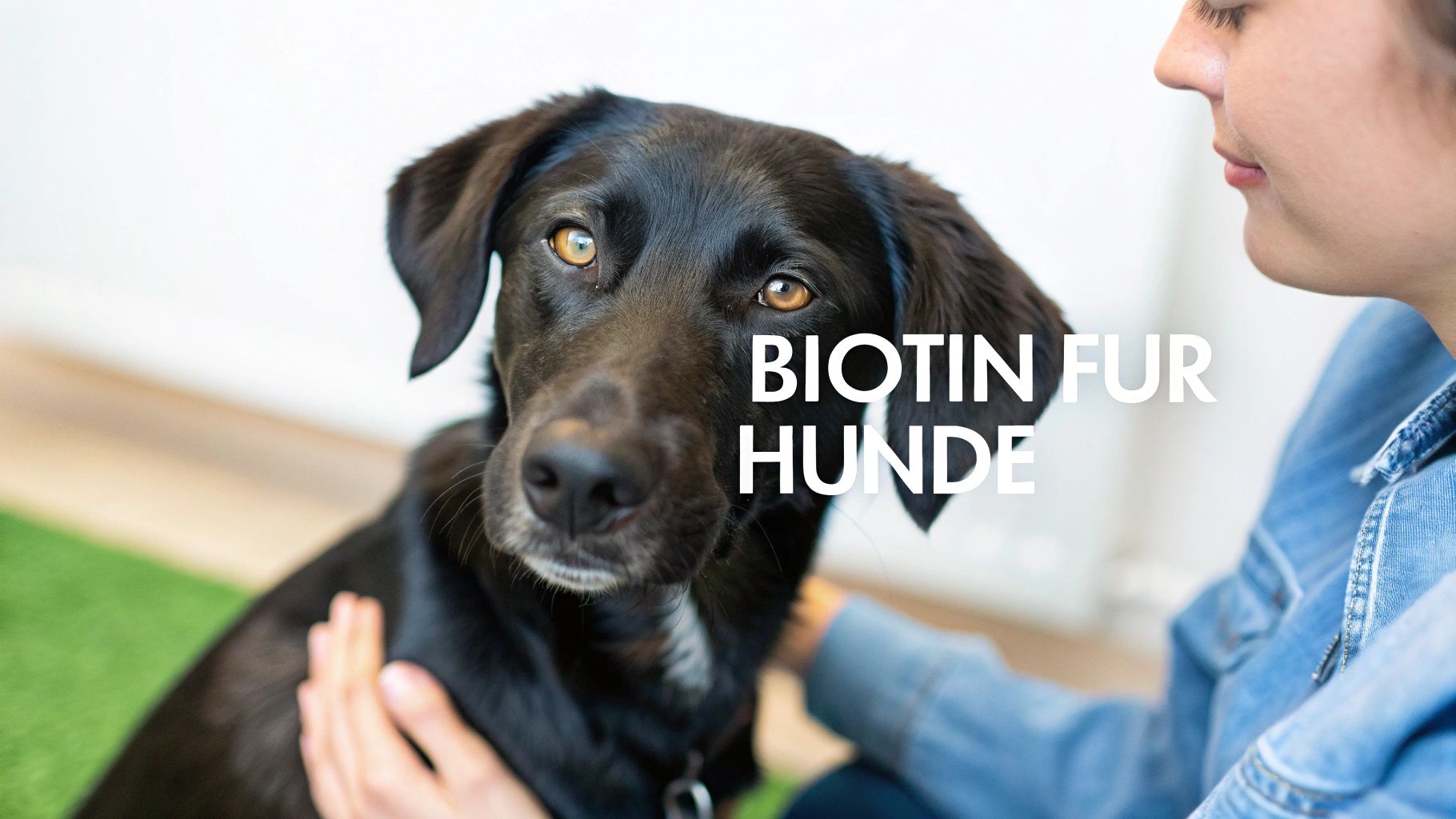 Gesunder Hund mit glänzendem Fell liegt auf einer Wiese