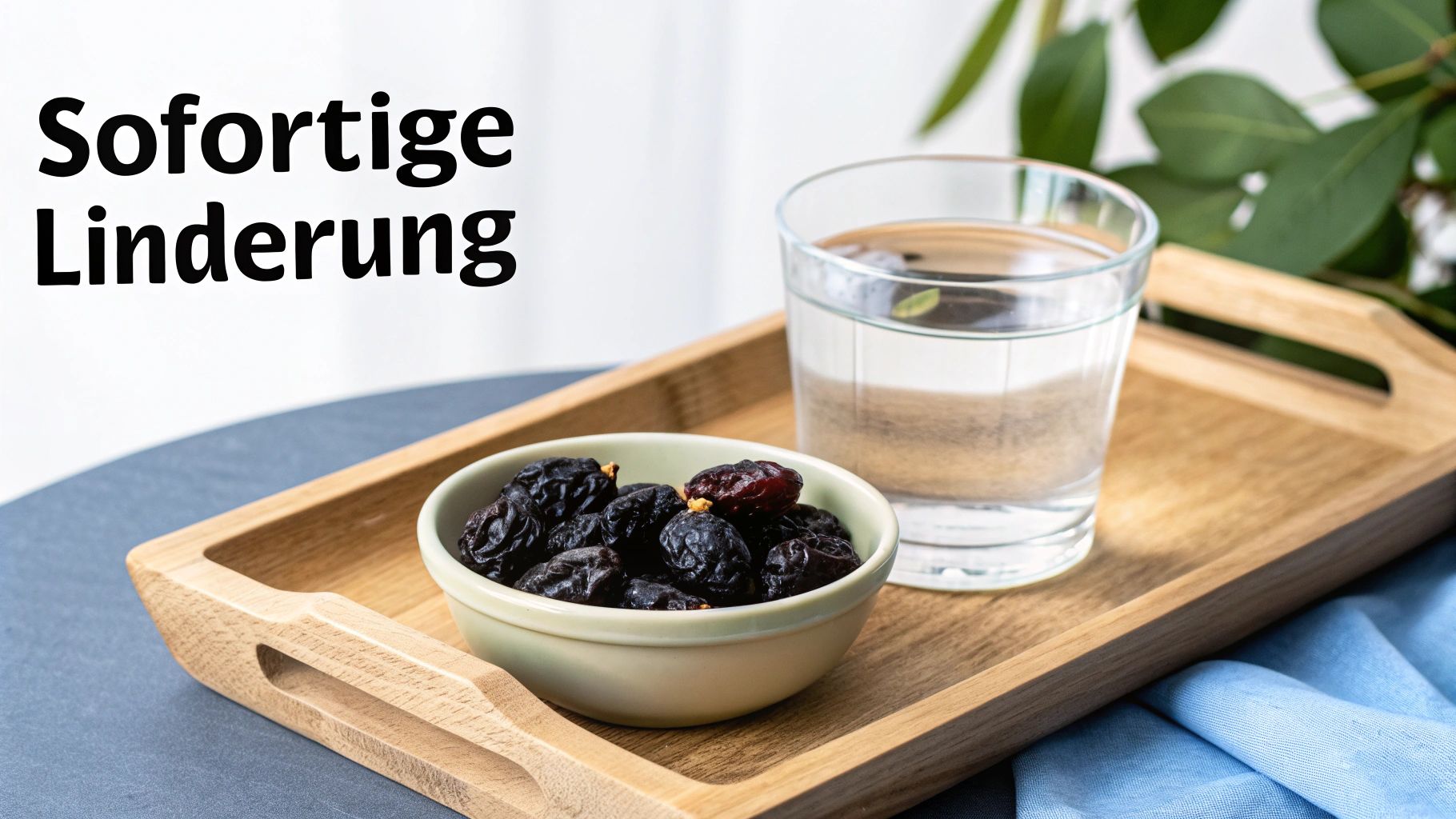 Eine Person hält eine Tasse Tee und eine Wärmflasche