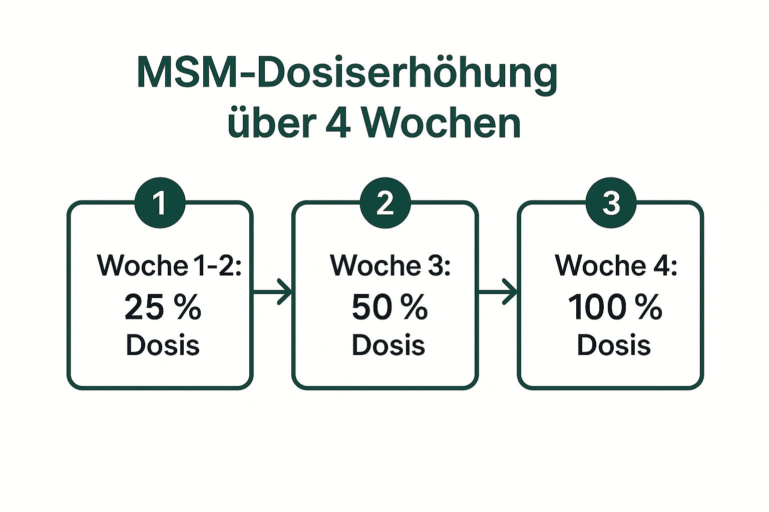 Infographic showing key data about 1. Graduelle Dosierung bei Gelenkproblemen: Die sanfte Methode für Senioren