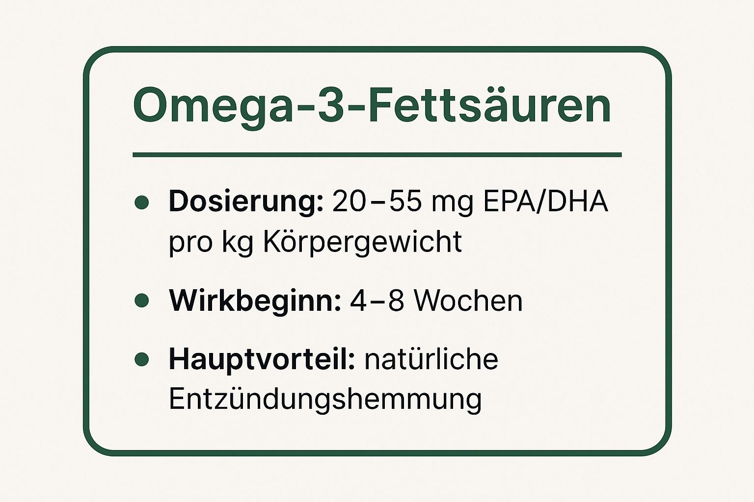 Infographic showing key data about 1. Omega-3 Fettsäuren (Fischöl): Der Entzündungshemmer aus dem Meer
