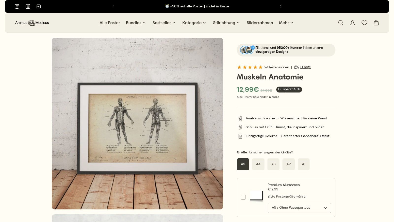 Muskeln Anatomie Poster