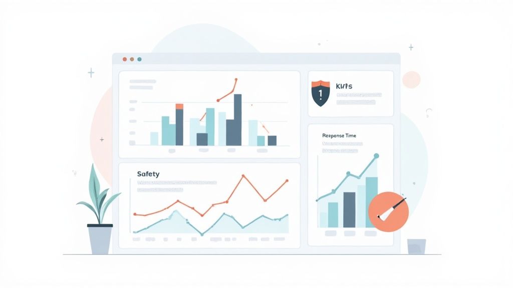 Dashboard showing KPI trends for automated comments