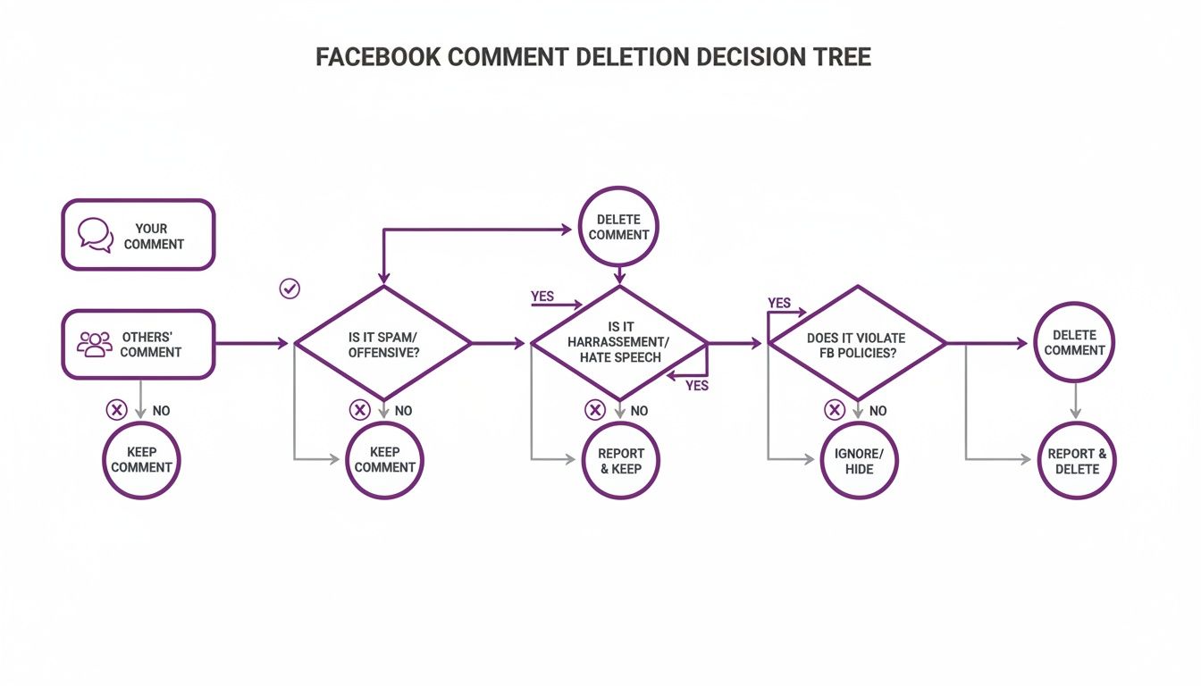 Infographic about can you delete comments on facebook