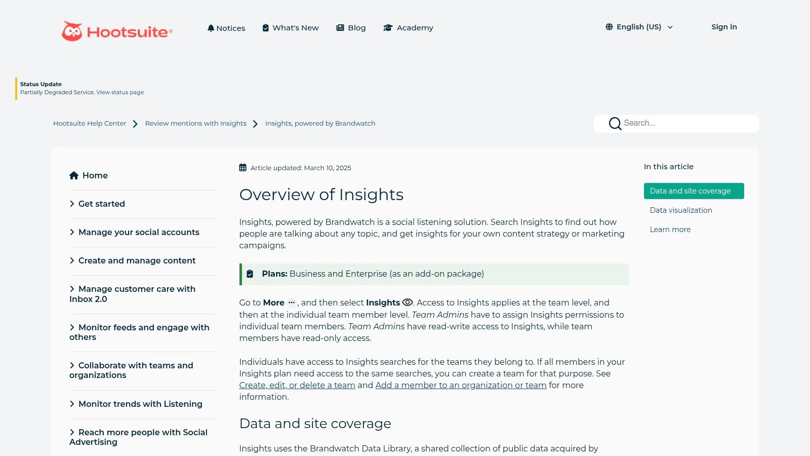 Hootsuite &mdash; Insights powered by Brandwatch