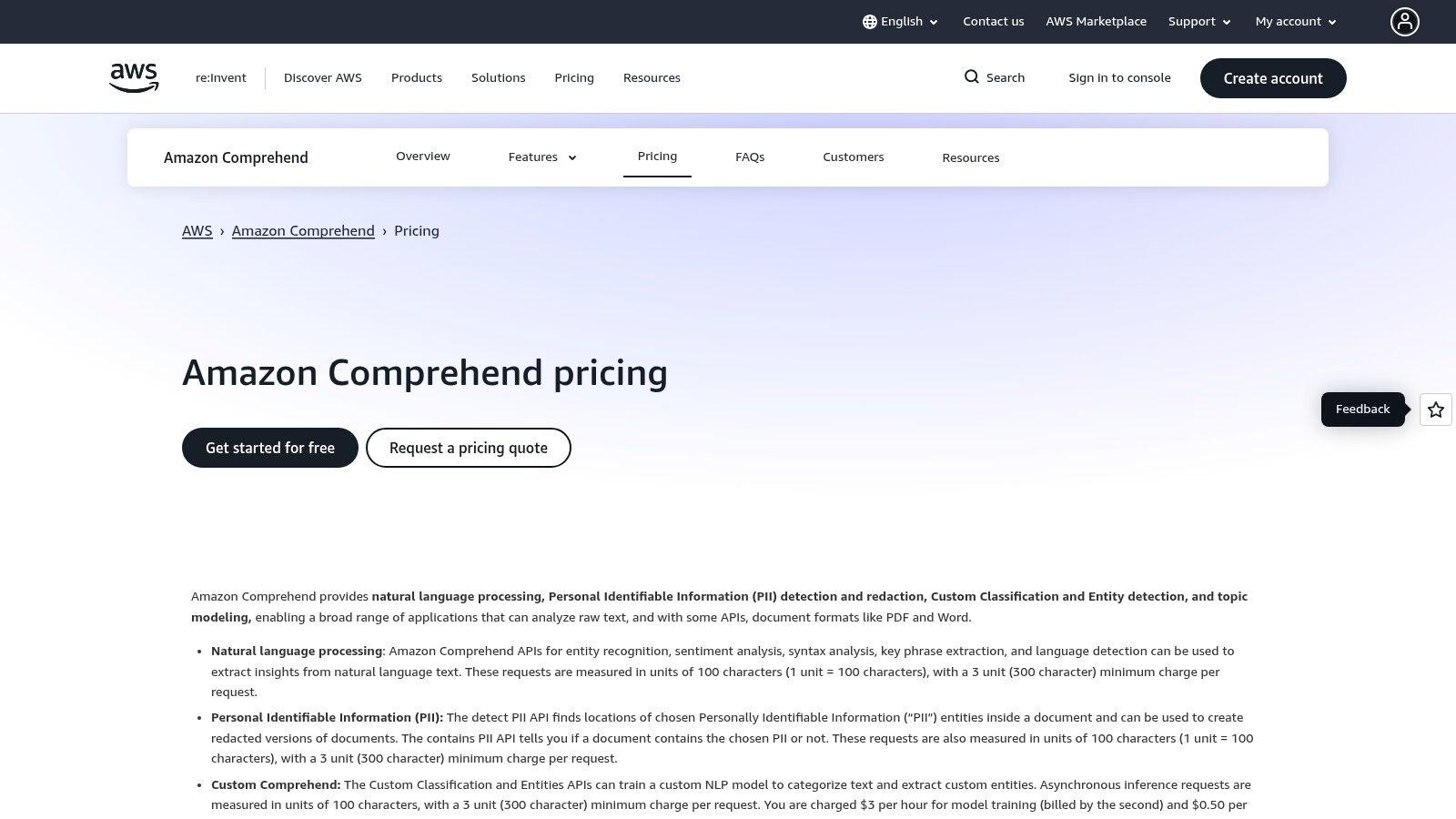 Amazon Comprehend (AWS)