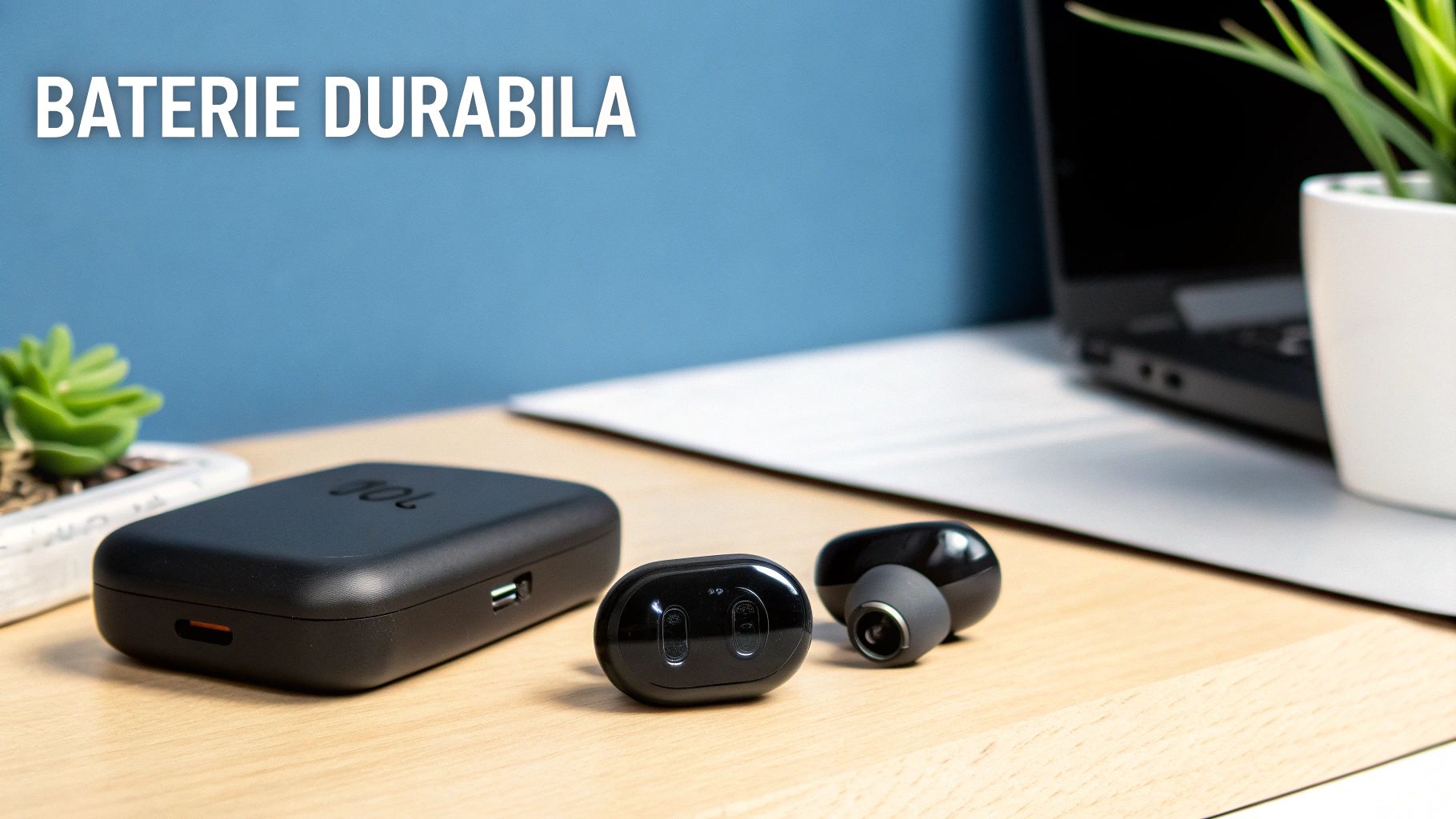 O persoană purtând căști JBL Tune 230NC, evidențiind designul ergonomic și fixarea stabilă.