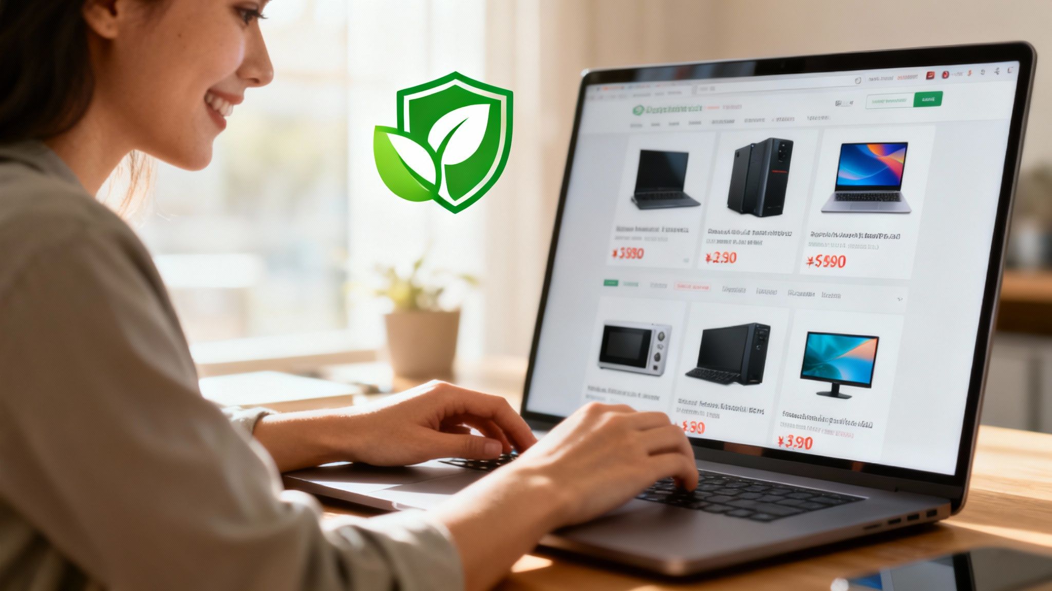 O persoană despachetează un colet primit de la un magazin online, scoțând cu entuziasm un produs.