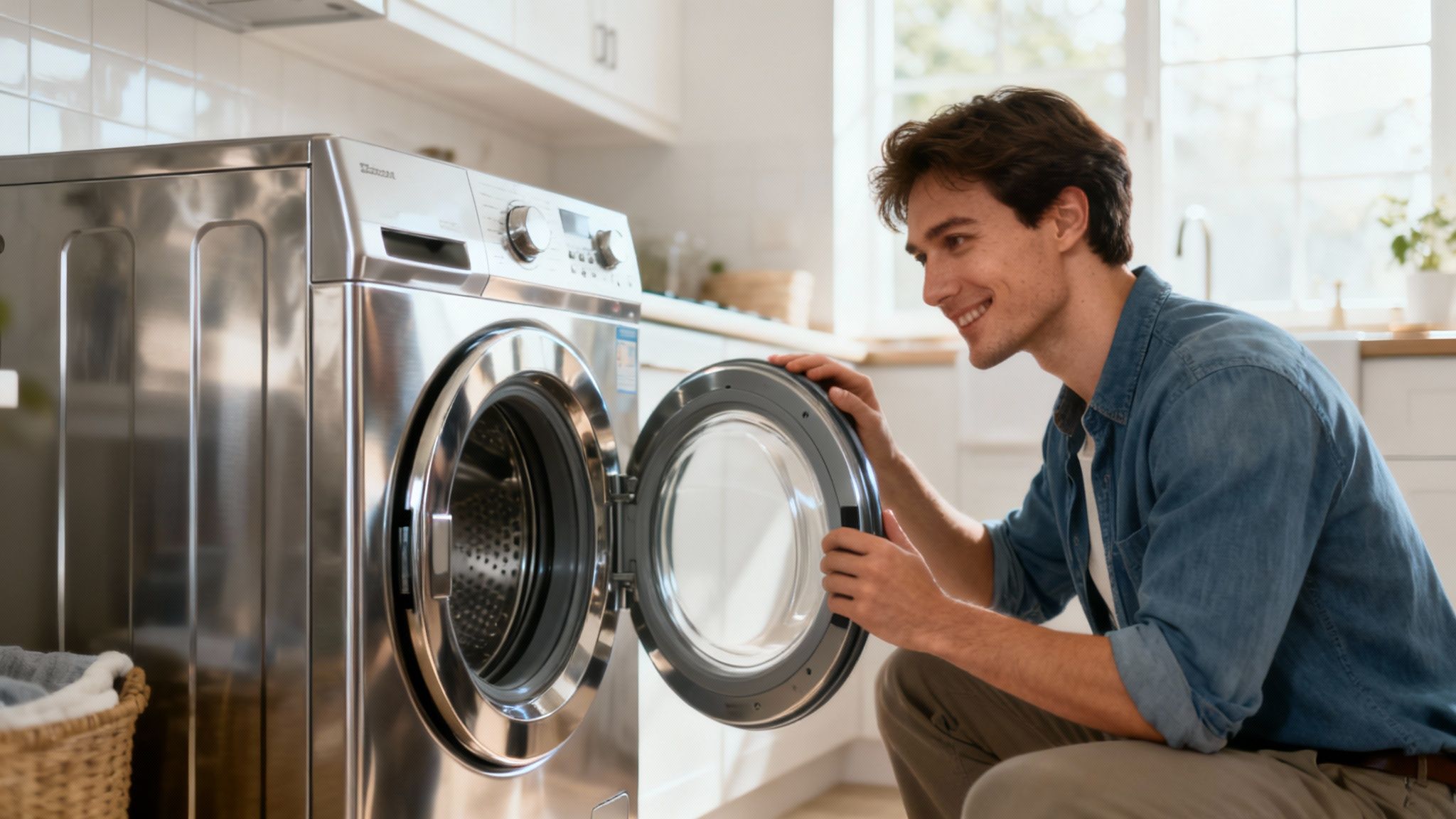 Un aparat de cafea și un prăjitor de pâine pe un blat de bucătărie modern, sugerând calitatea electrocasnicelor second hand.