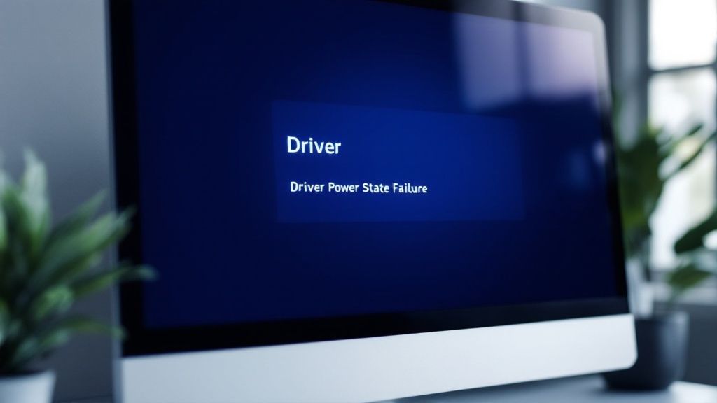 La pantalla azul de Windows, un símbolo del error "driver power state failure"