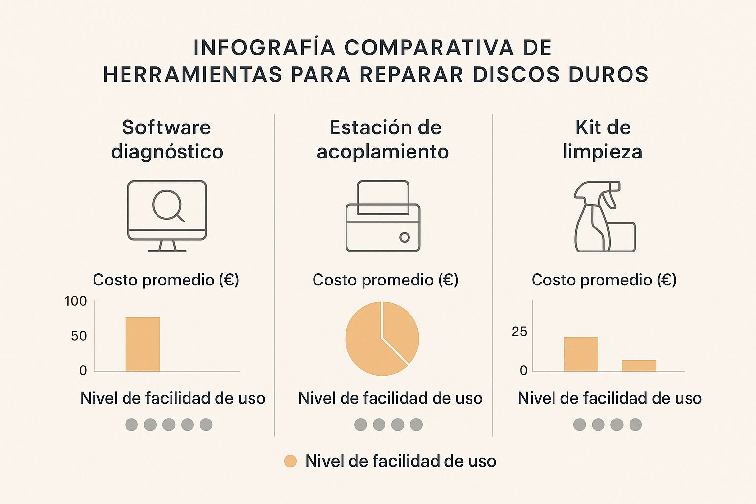 Infographic about reparar disco duro dañado