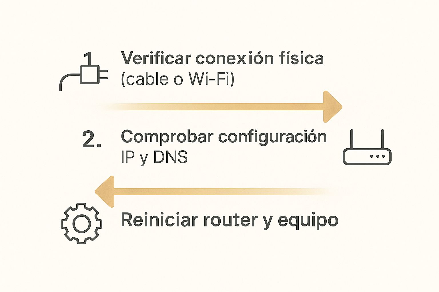 Infographic about mi computadora no se conecta a internet