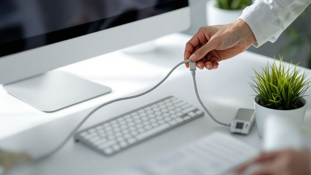 Un técnico analizando datos en una computadora, simbolizando el diagnóstico profundo de errores.