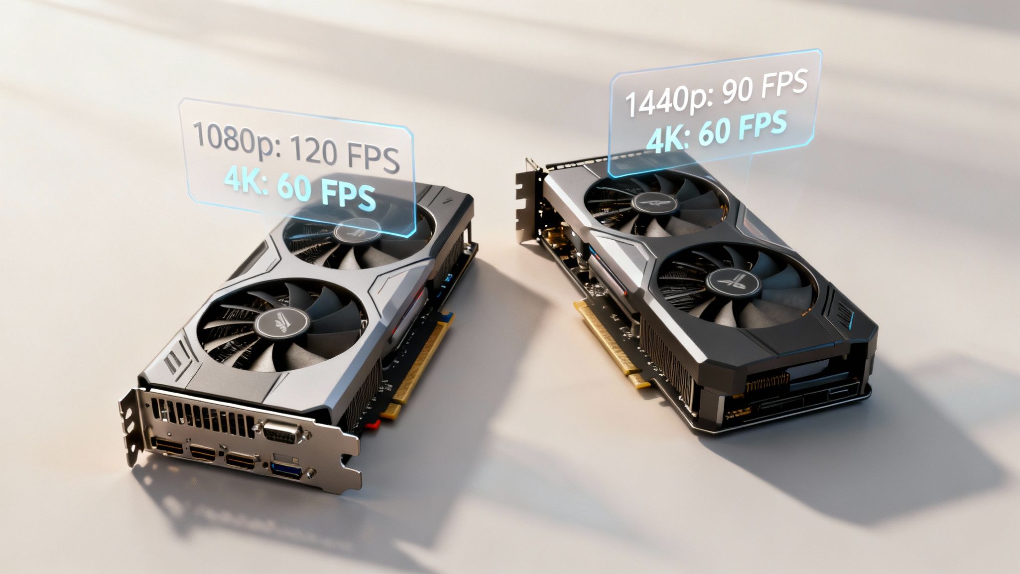 Un setup de gaming iluminado que muestra una tarjeta gráfica en acción.