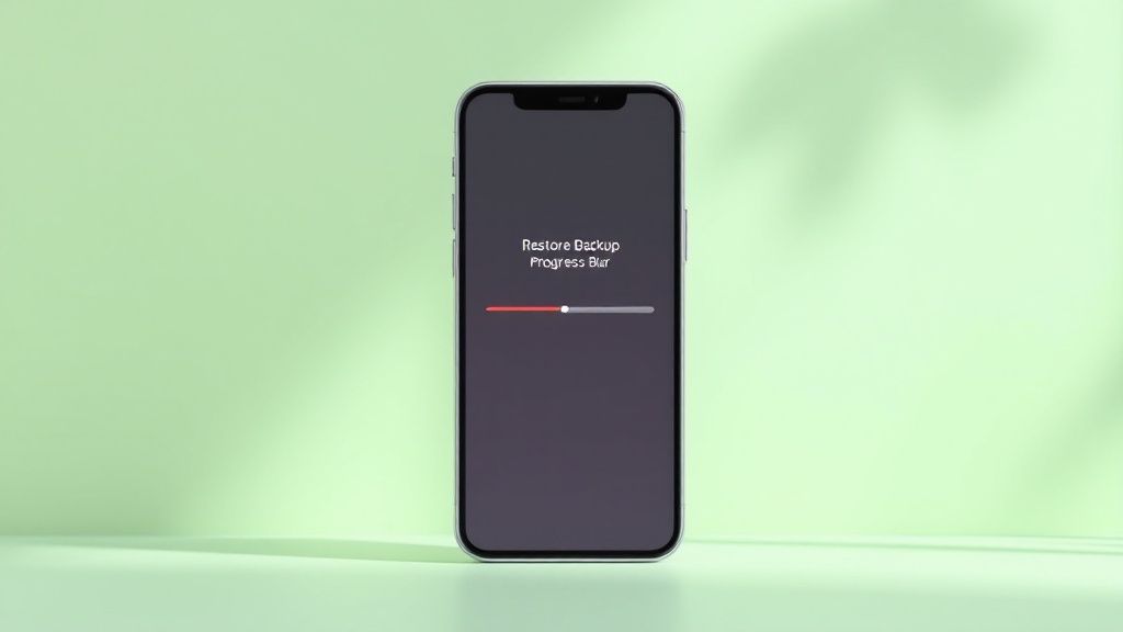 Persona revisando un iPhone con un gesto de preocupación, frente a una laptop.