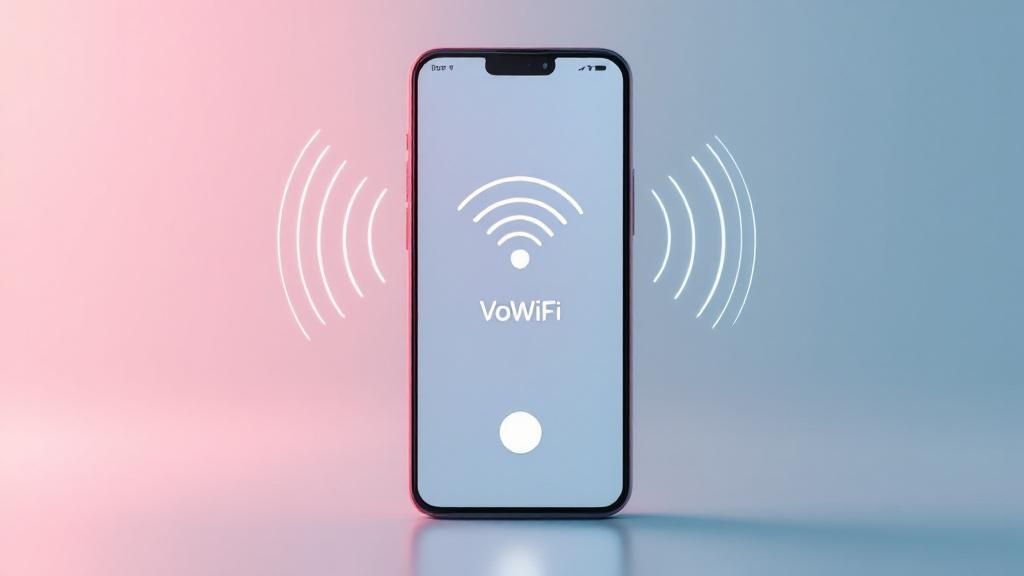Un teléfono mostrando el ícono de VoWiFi activo