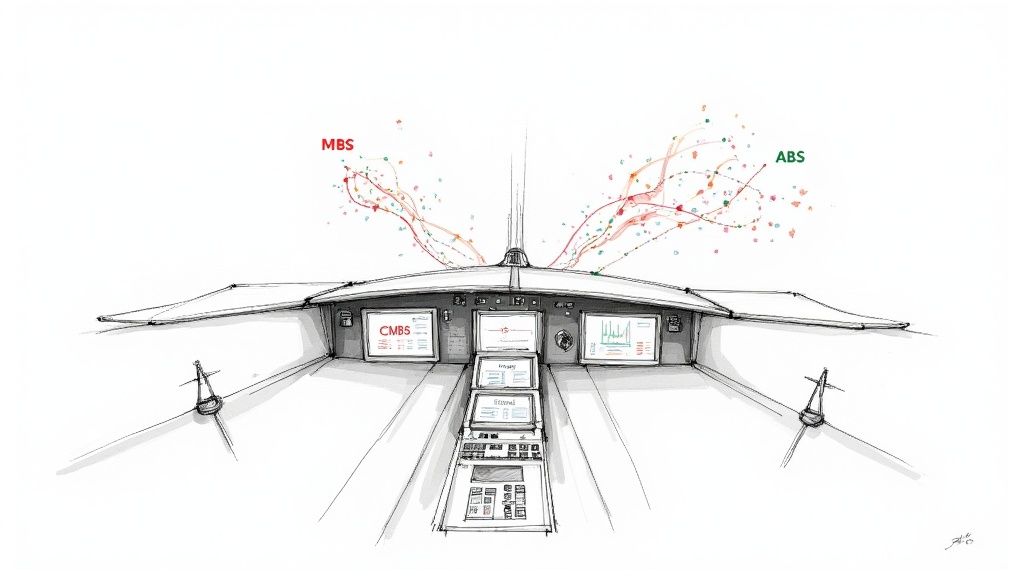 An analyst reviewing complex financial data on a computer screen, representing the use of mortgage backed securities software.