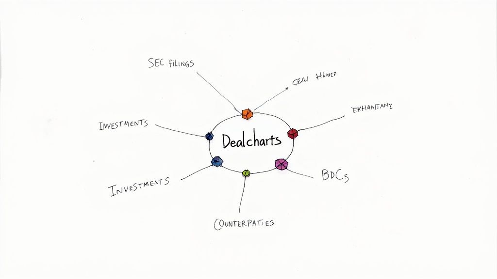 A visual representation of interconnected data points forming a knowledge graph, symbolizing streamlined analysis.